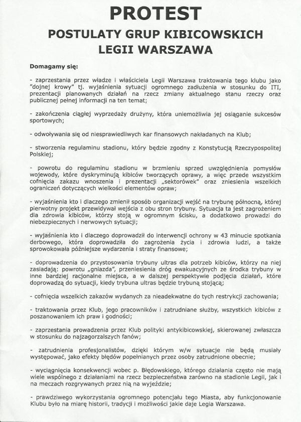 fot. Grupy Kibicowskie Legii Warszawa