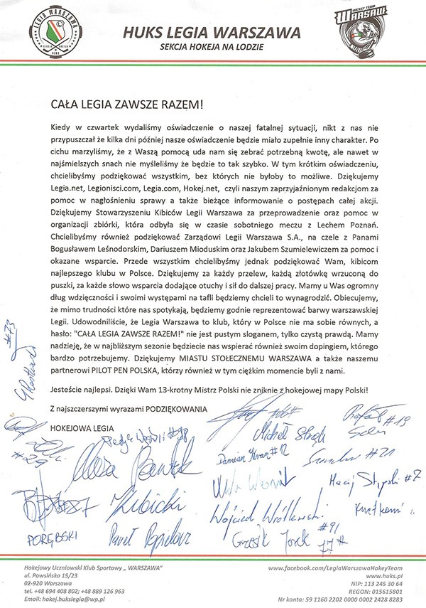 fot. Legia Hockey Team
