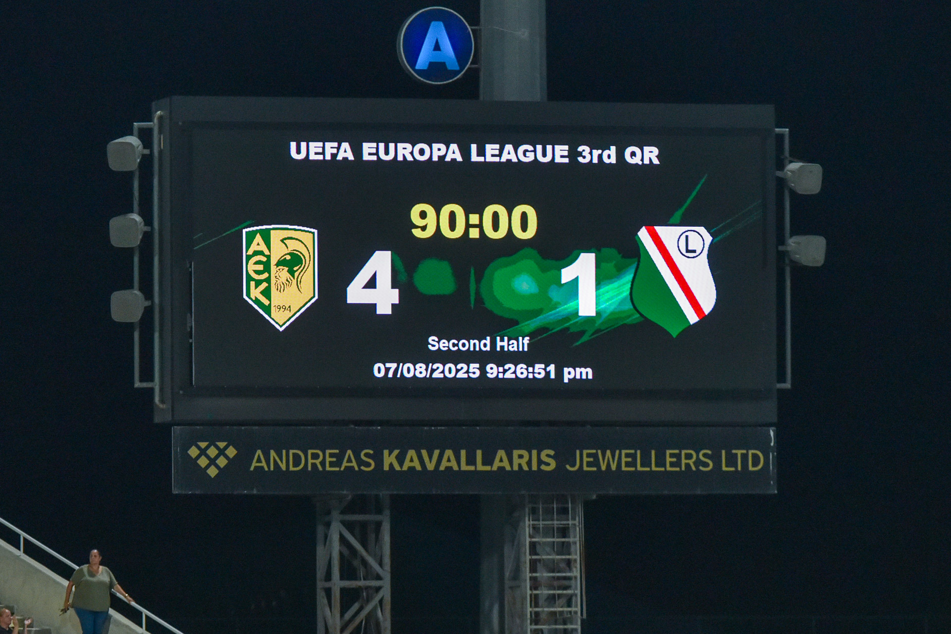 AEK Larnaka - Legia Warszawa tablica wyników