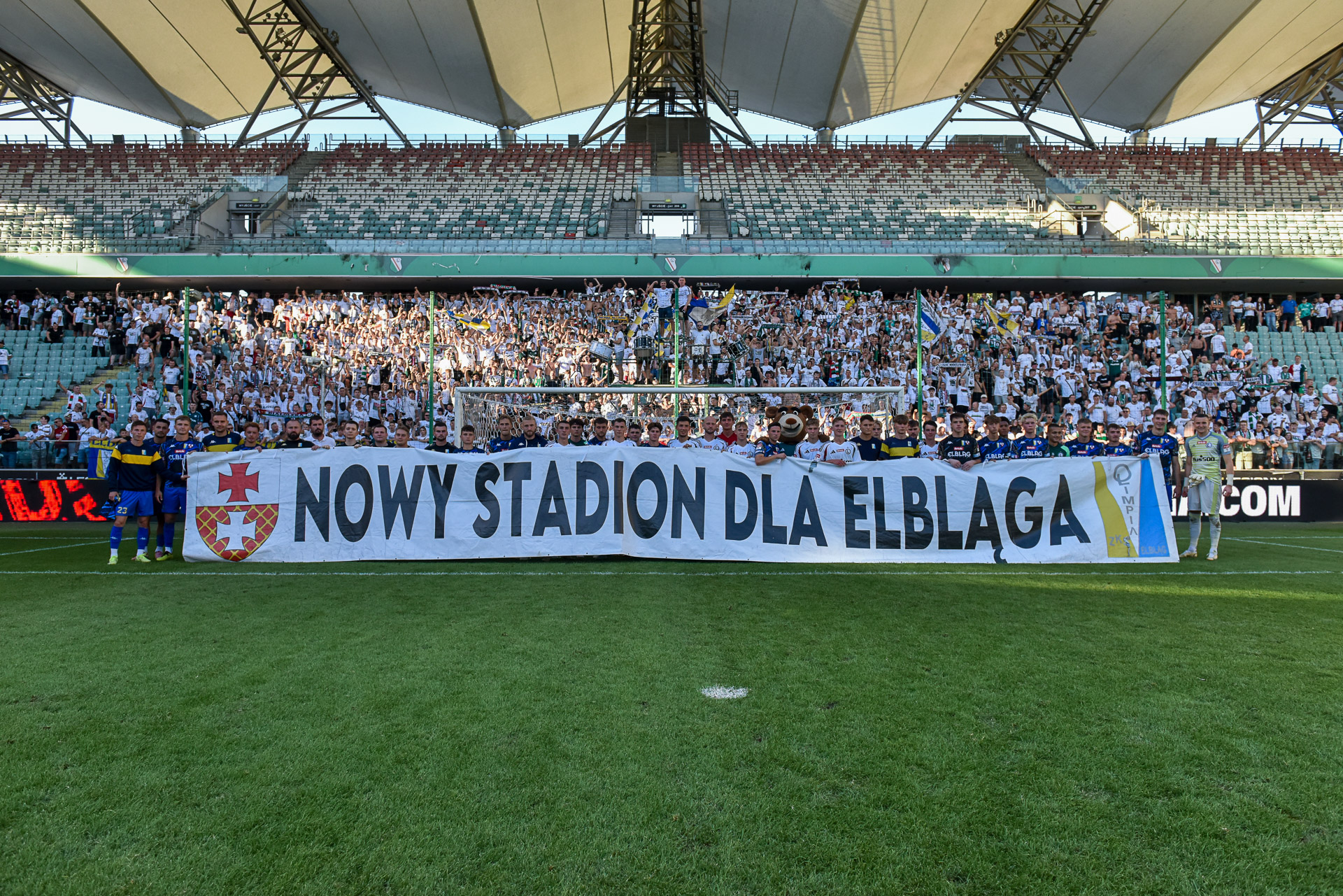 rezerwy, Legia II Warszawa - Olimpia Elbląg, III liga Nowy stadion transparent