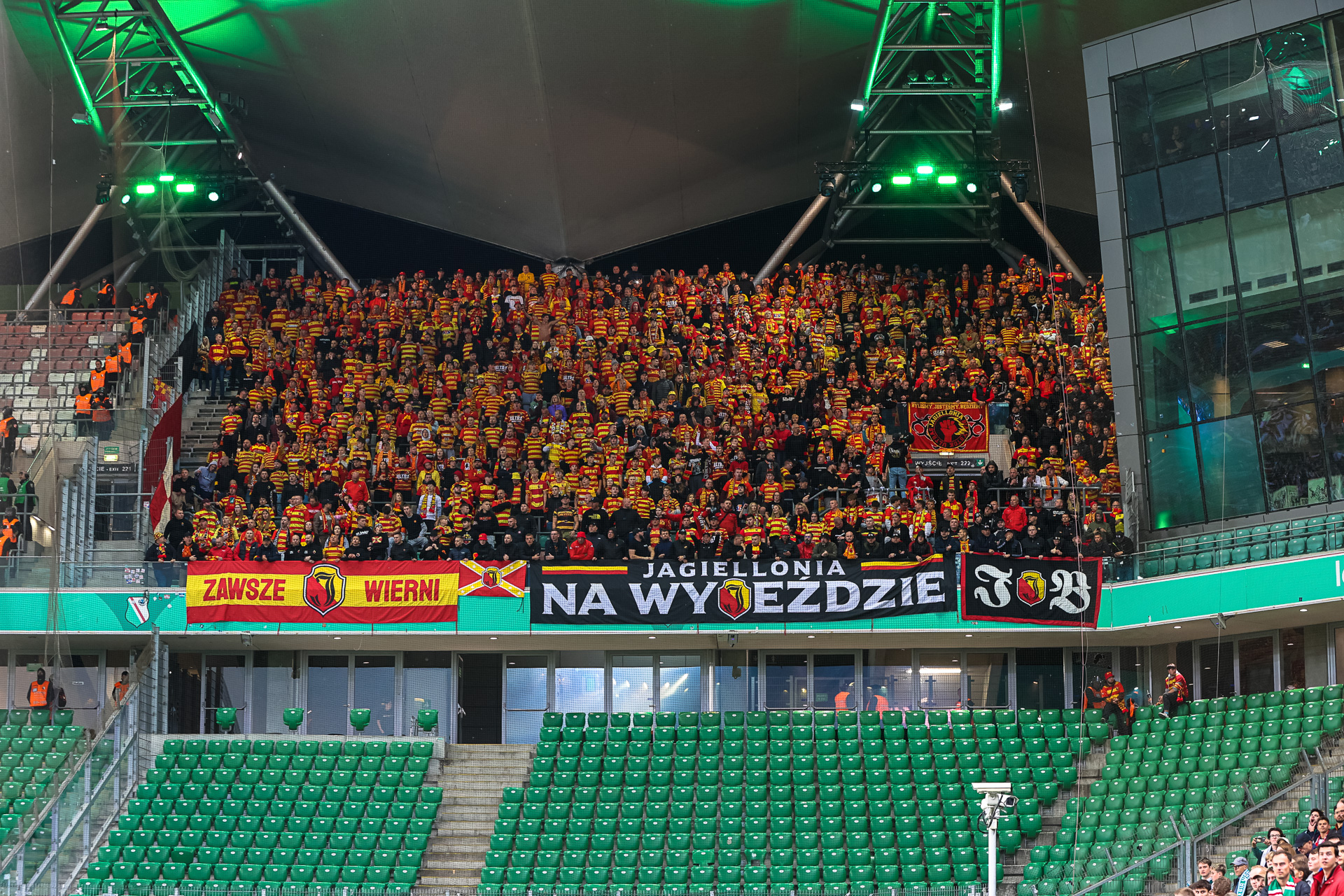 Jagiellonia Białystok na wyjazdowym meczu z Legią
