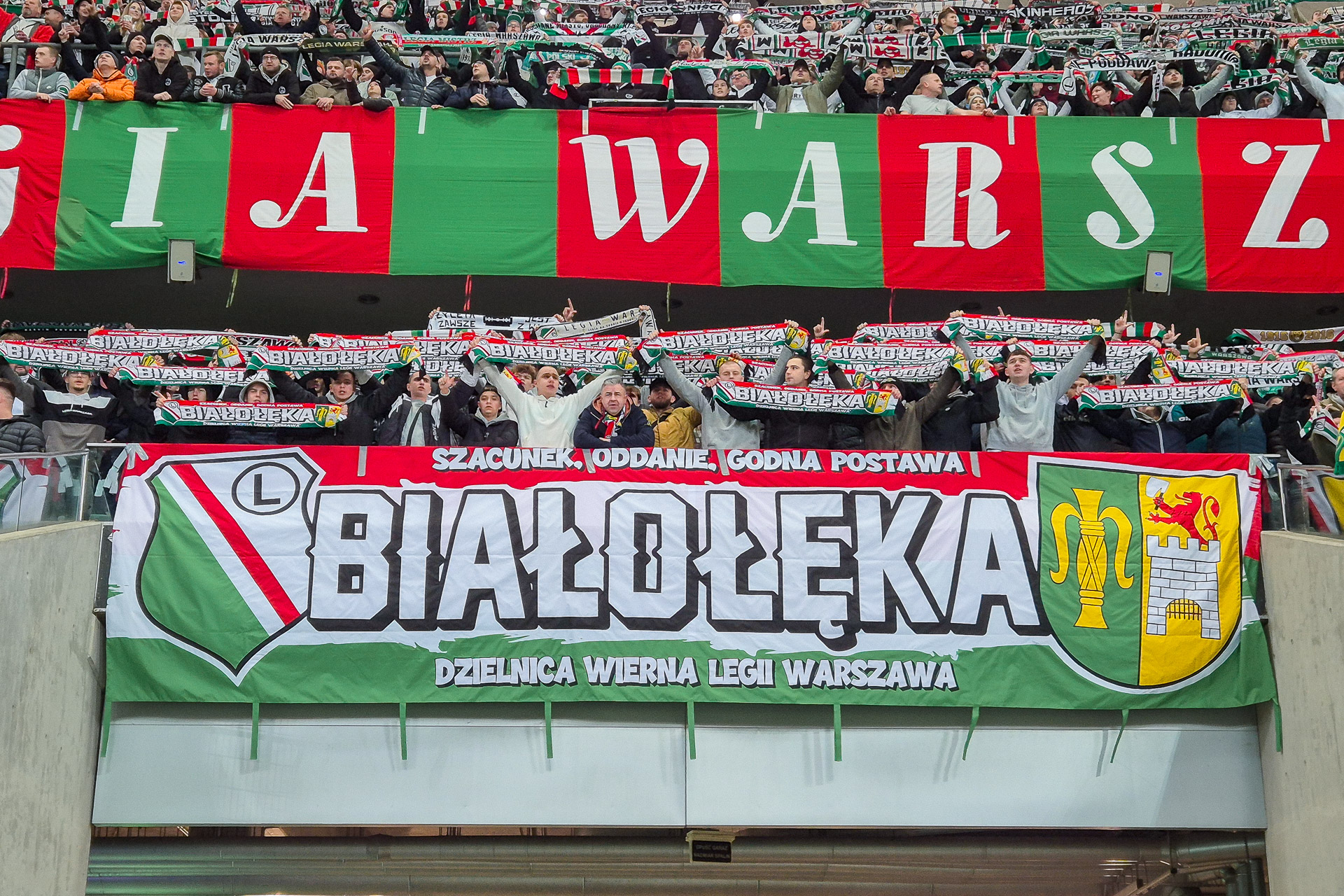 Legia Warszawa - Lech Poznań flaga Białołęka