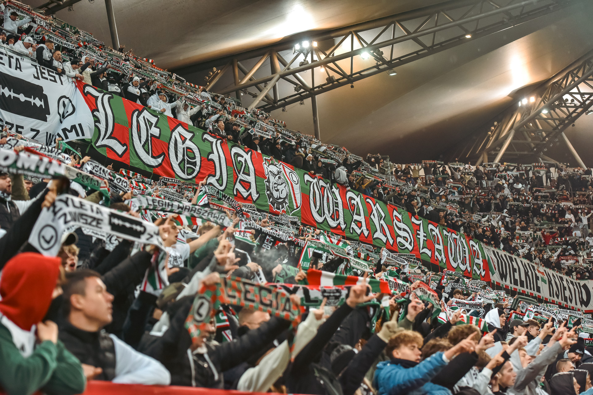 Legia Warszawa - Lech Poznań flaga Żyleta