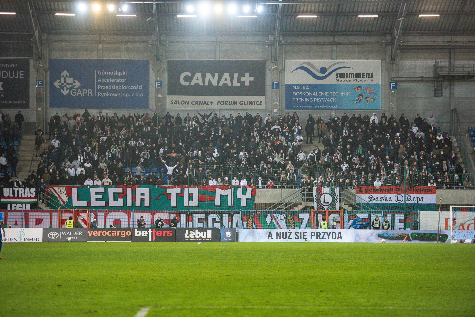 Piast Gliwice - Legia Warszawa kibice sektor gości,mecz-1588