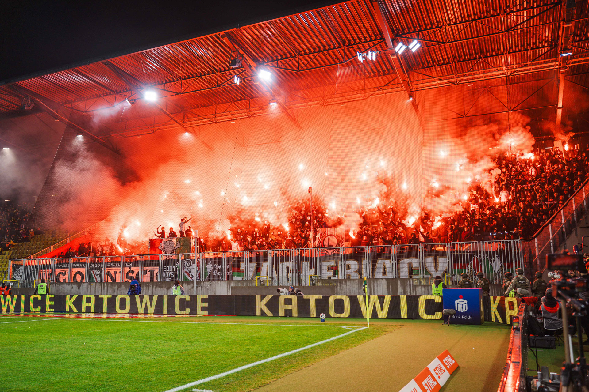 GKS Katowice - Legia Warszawa race ultras kibice sektor gości,mecz-1600