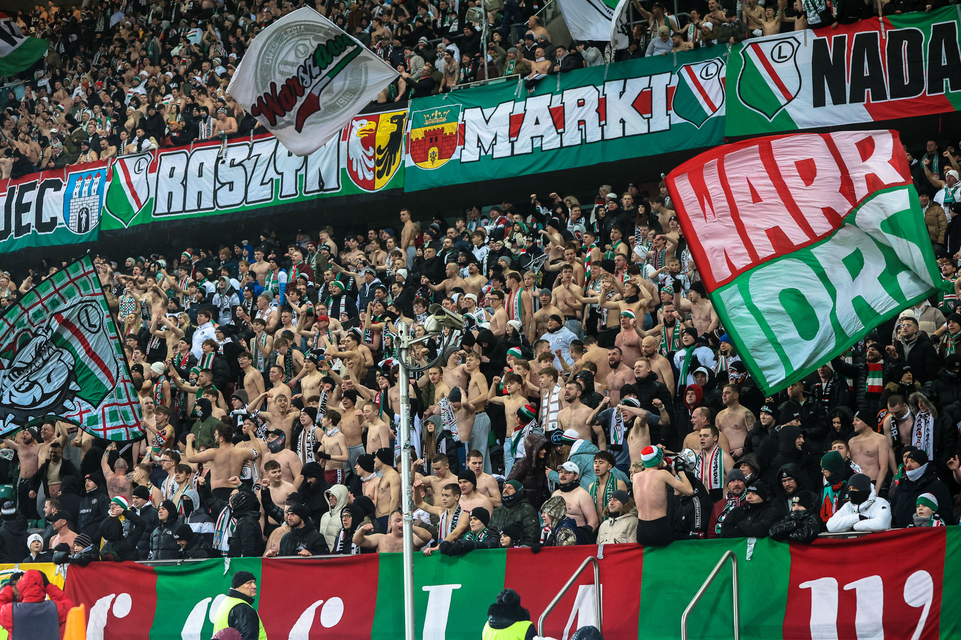 Legia Warszawa - Wisła Płock Żyleta kibice bez koszulek